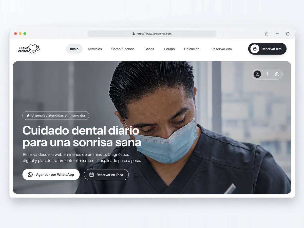 LakeDental — clínica dental con reserva en línea