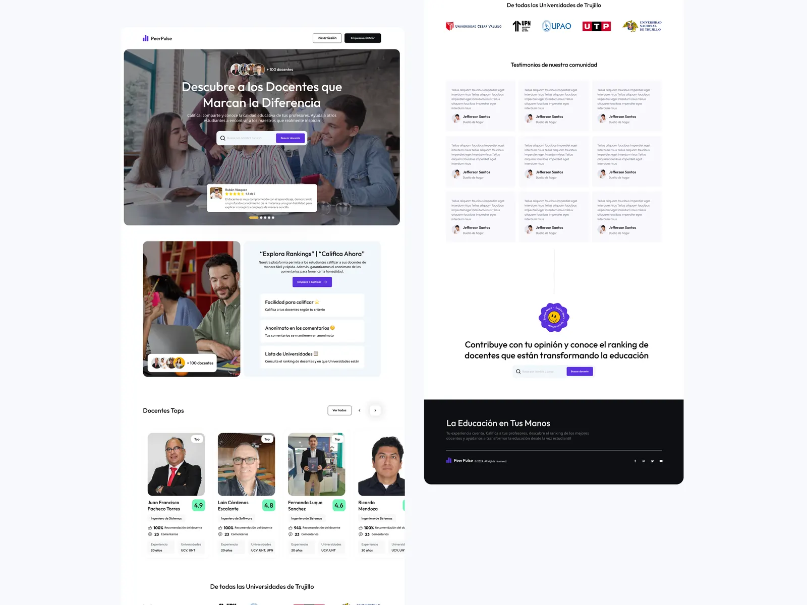 PeerPulse — ranking de docentes universitarios